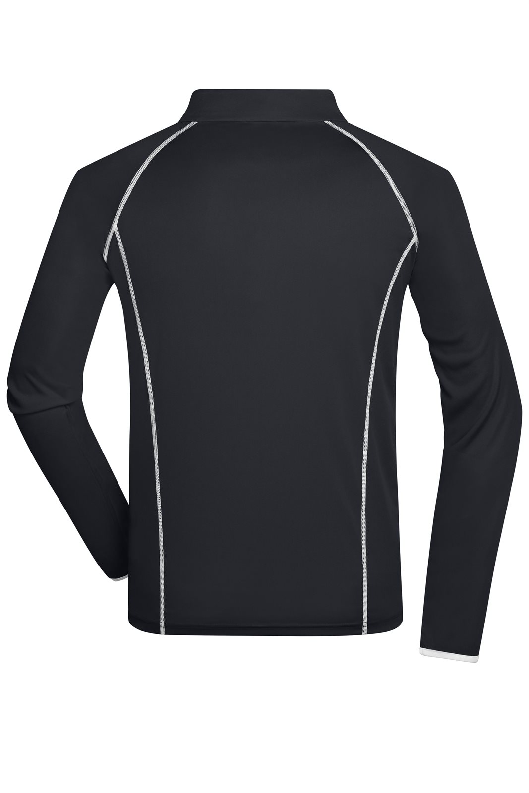 Pullover Herren Weiß/Schwarz – Men's Sports Shirt Long-Sleeved, Detailansicht