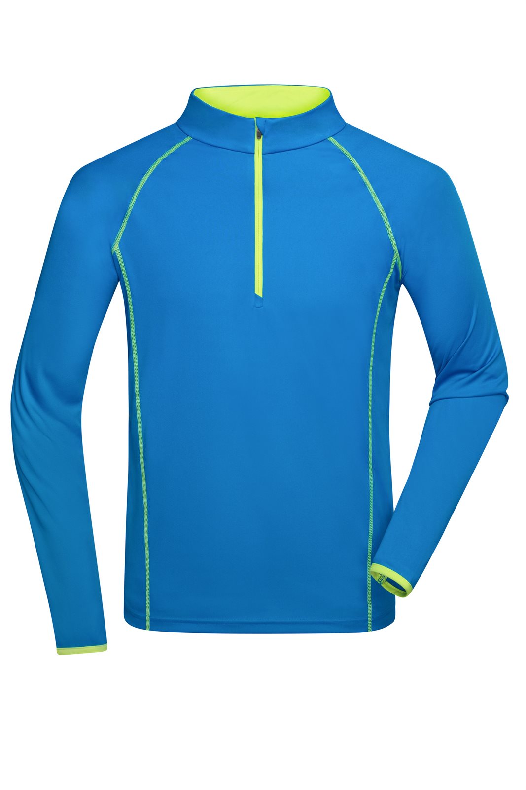 Pullover Herren Blau/Gelb/Neon – Men's Sports Shirt Long-Sleeved