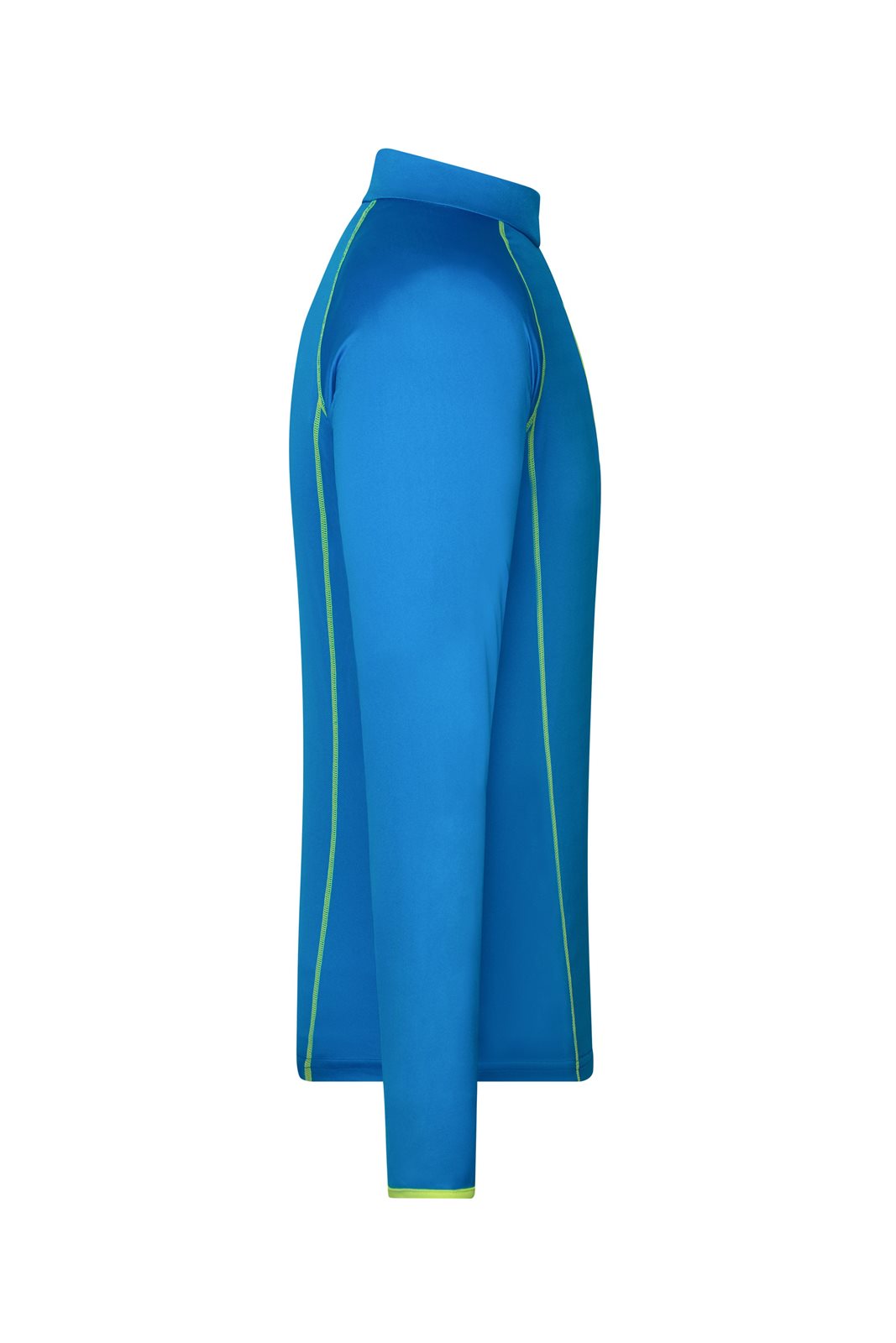 Pullover Herren Blau/Gelb/Neon – Men's Sports Shirt Long-Sleeved, Detailansicht