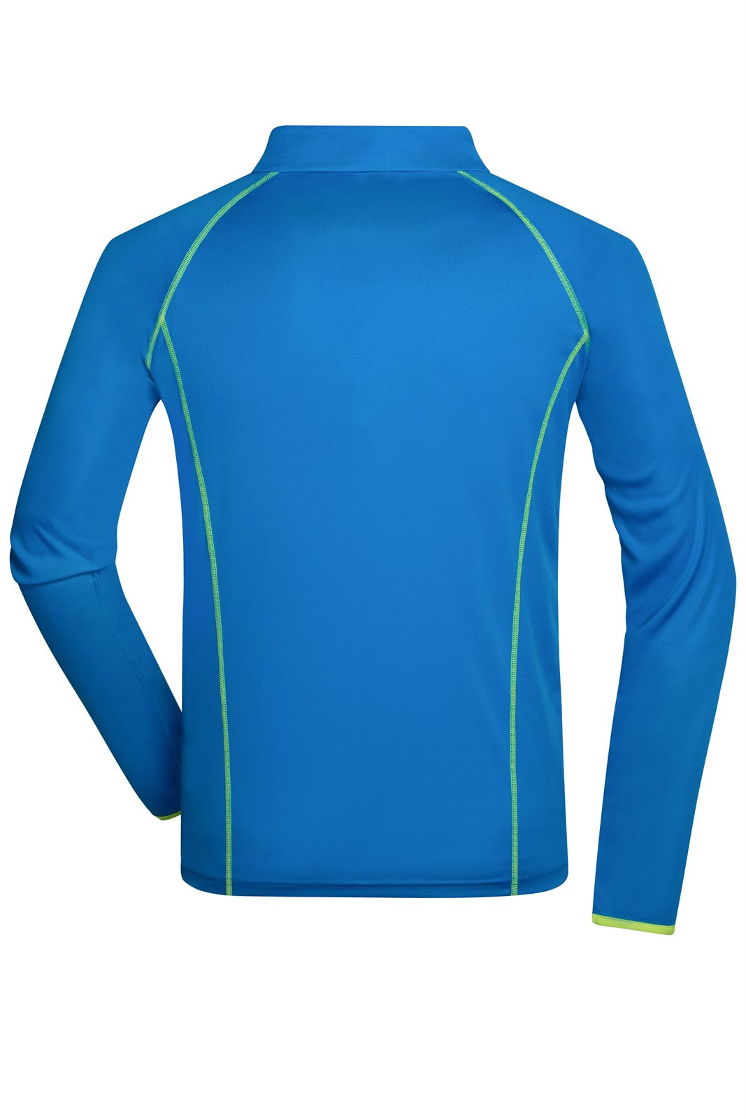 Pullover Herren Blau/Gelb/Neon – Men's Sports Shirt Long-Sleeved, Detailansicht