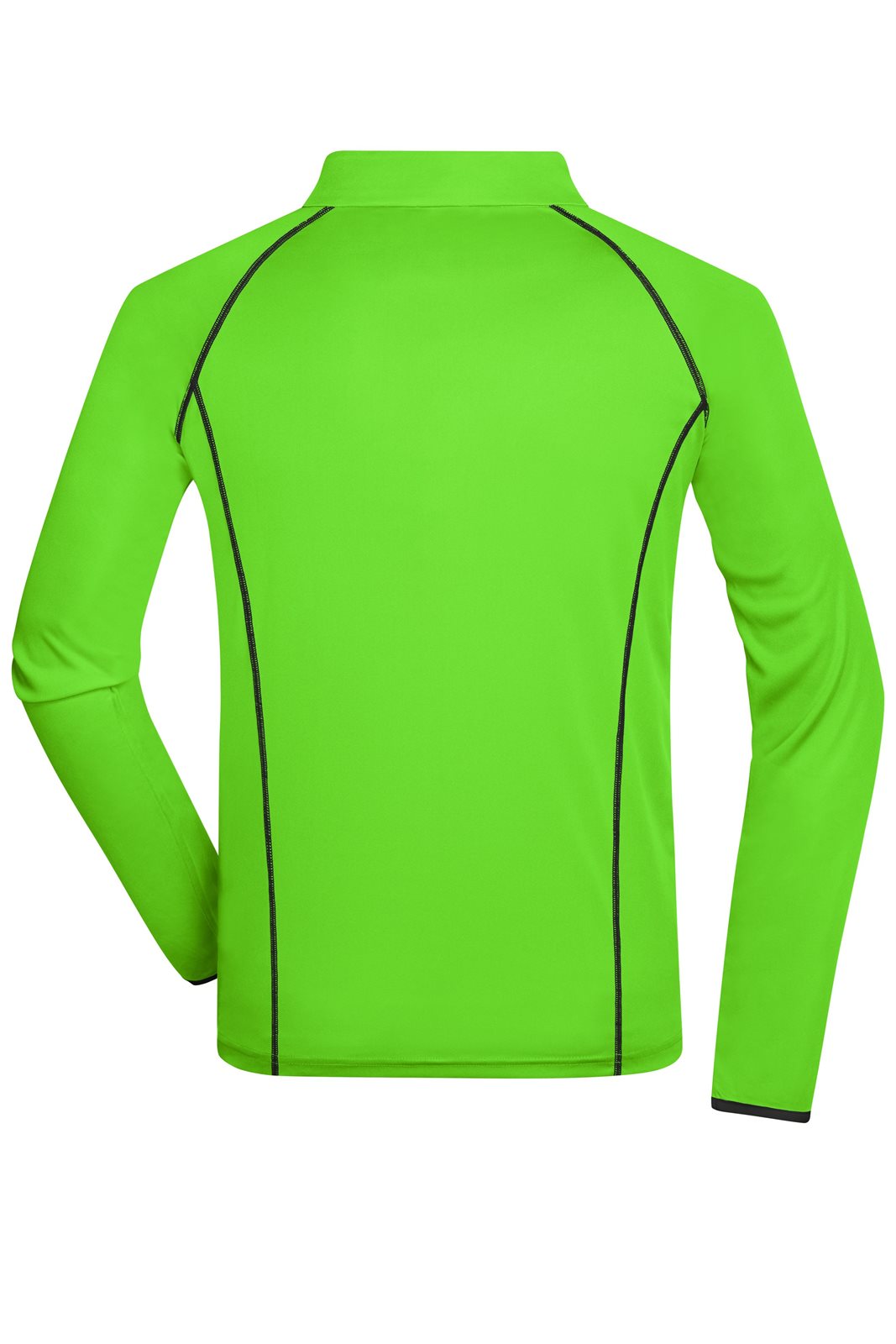 Pullover Herren Schwarz/Grün/Neon – Men's Sports Shirt Long-Sleeved, Detailansicht