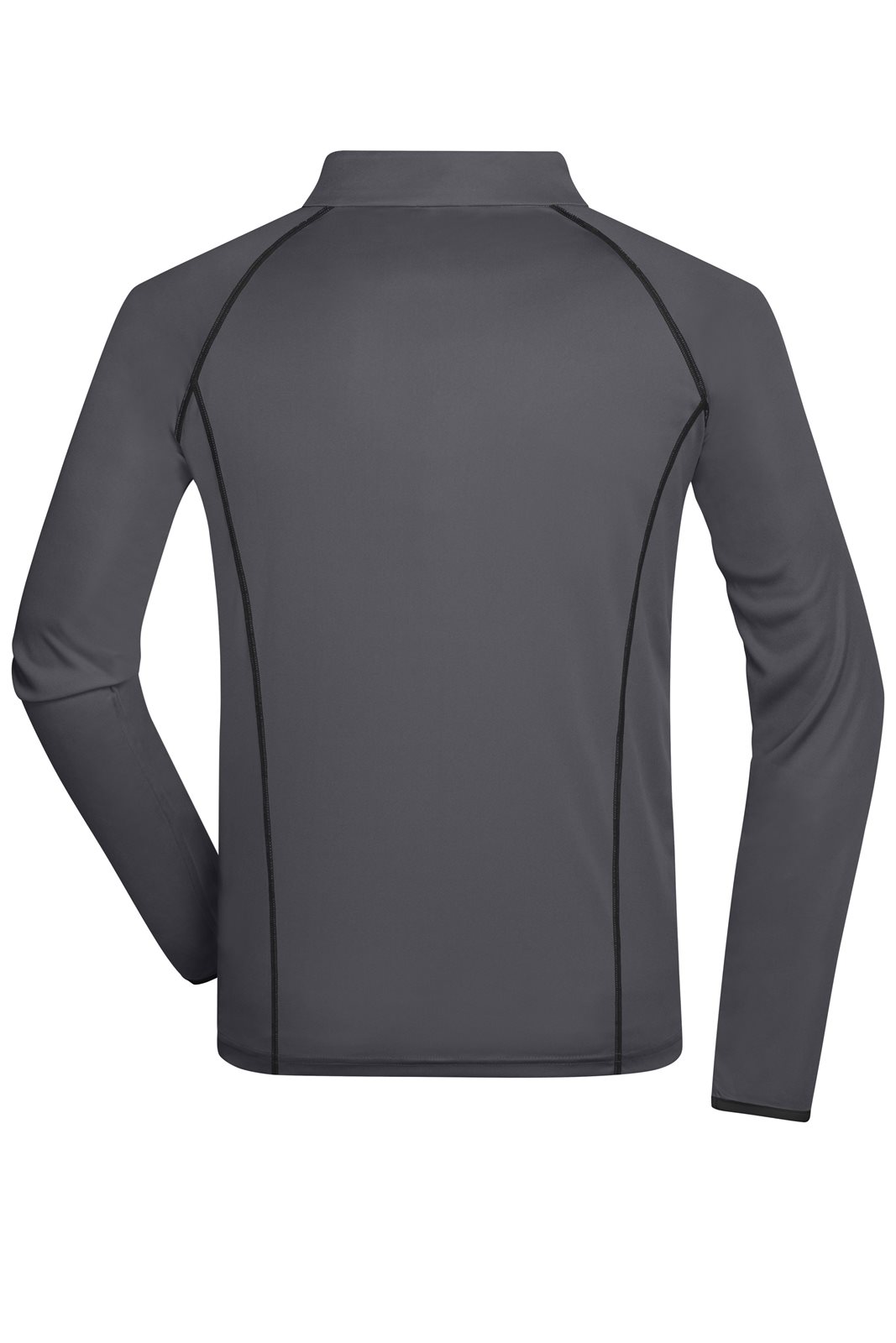 Pullover Herren Grau/Schwarz – Men's Sports Shirt Long-Sleeved, Detailansicht