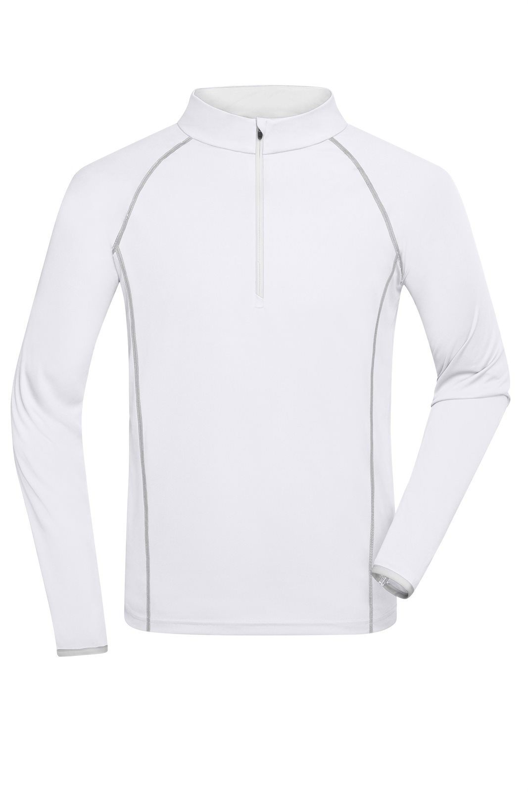 Pullover Herren Weiß/Grau – Men's Sports Shirt Long-Sleeved