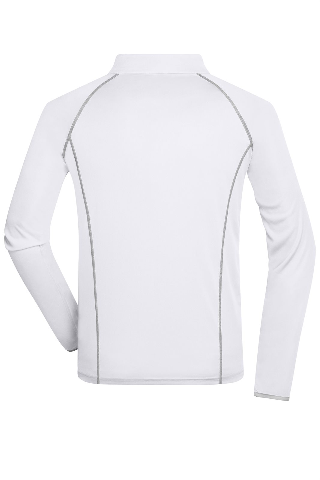 Pullover Herren Weiß/Grau – Men's Sports Shirt Long-Sleeved, Detailansicht