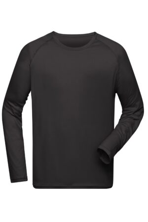 T-Shirt Herren Schwarz – Men's Sports Shirt Long-Sleeved GRS
