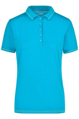 Poloshirt Damen Weiß/Blau – Ladies' Elastic Polo