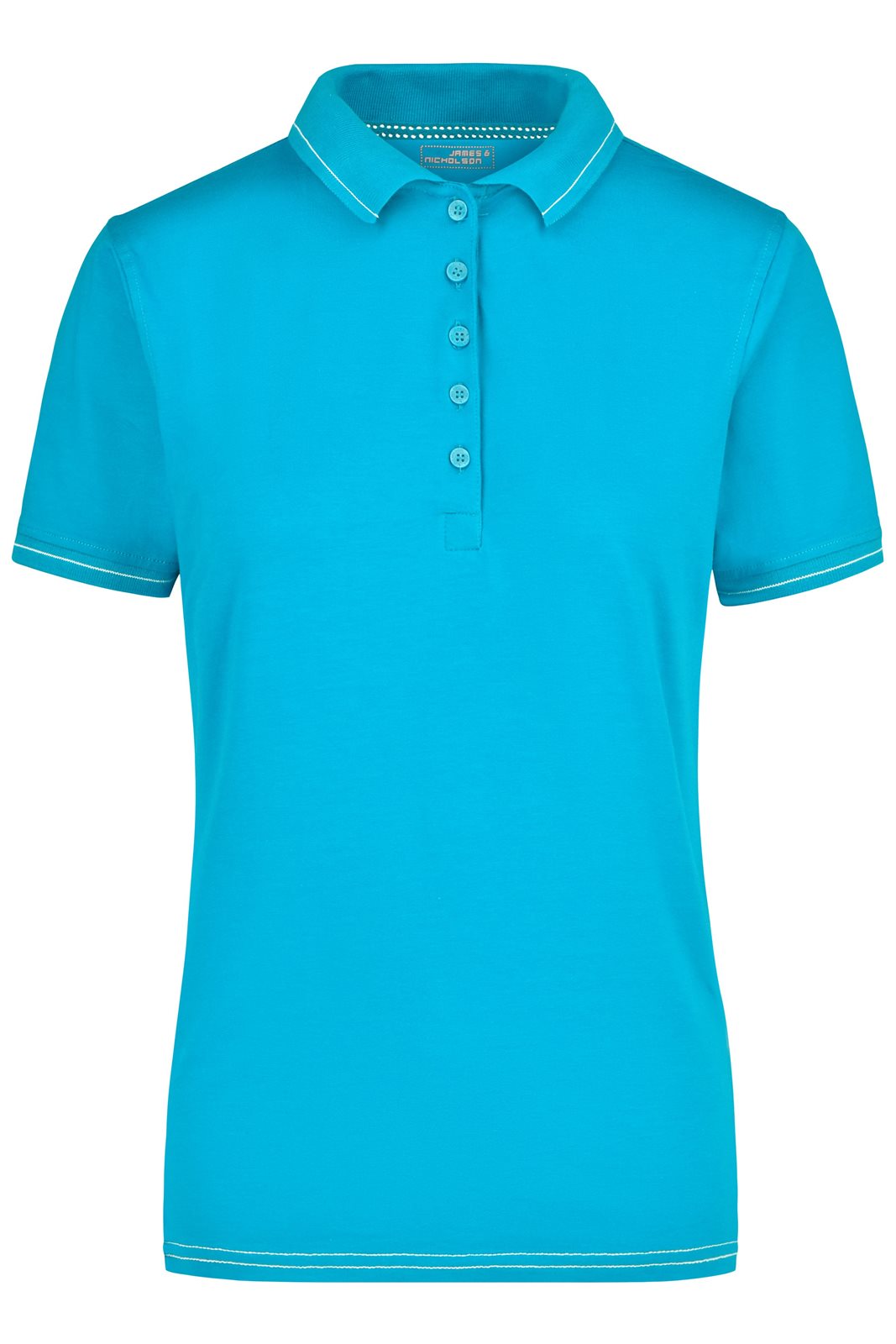 Poloshirt Damen Weiß/Blau – Ladies' Elastic Polo