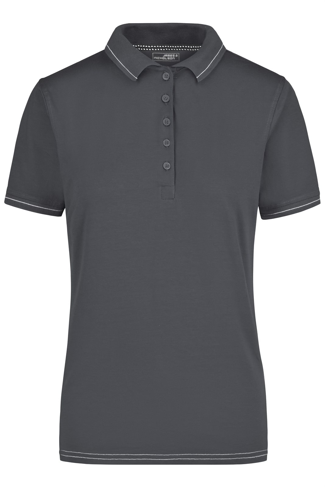 Poloshirt Damen Grau/Weiß – Ladies' Elastic Polo