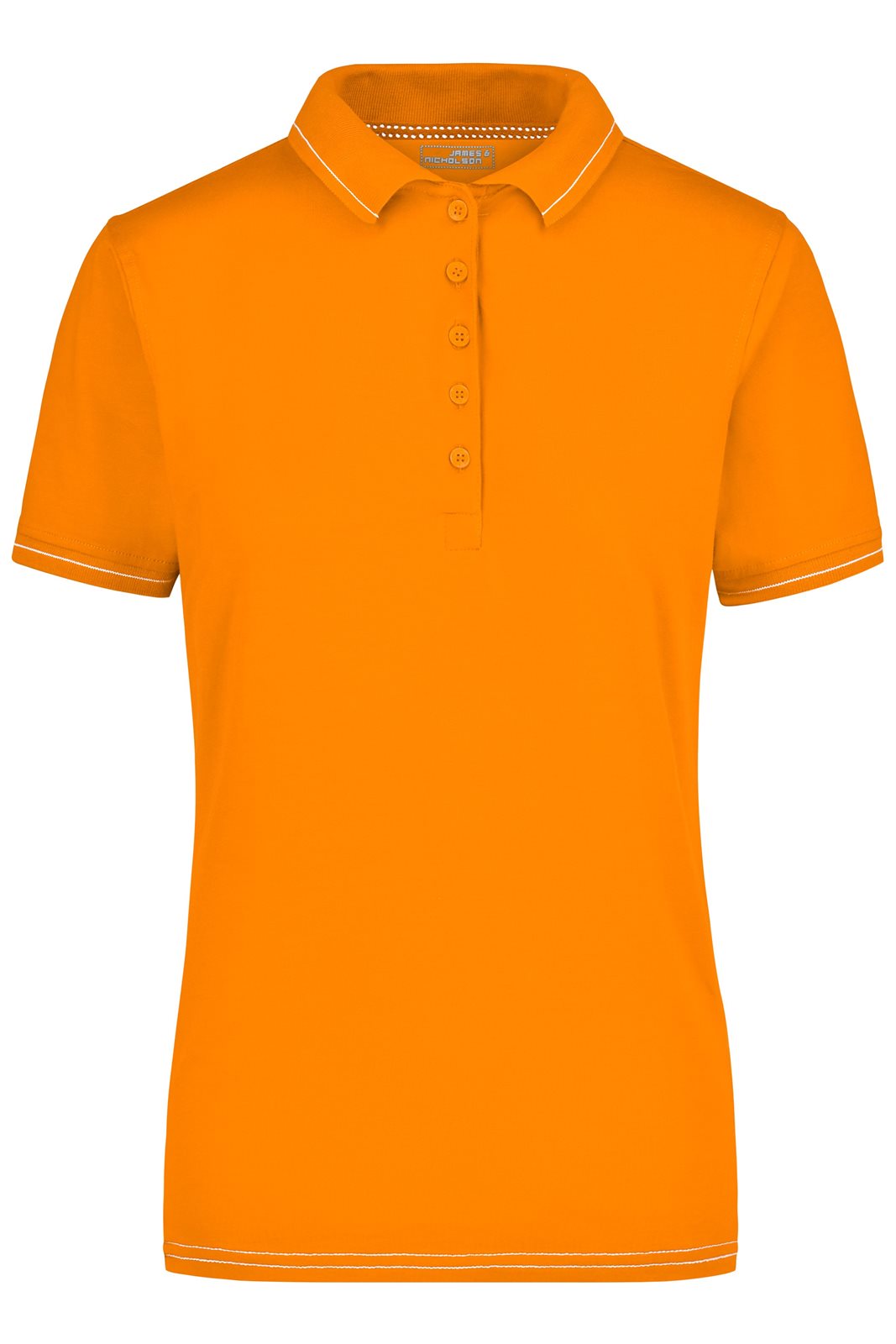 Poloshirt Damen Weiß/Orange – Ladies' Elastic Polo