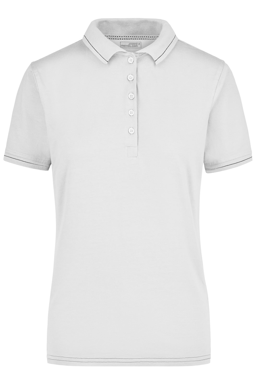 Poloshirt Damen Weiß/Schwarz – Ladies' Elastic Polo