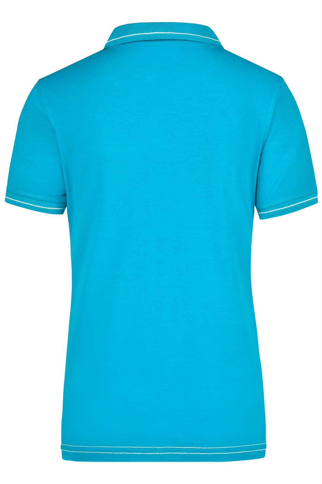 Poloshirt Damen Weiß/Blau – Ladies' Elastic Polo, Detailansicht
