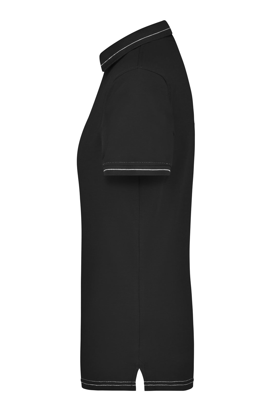 Poloshirt Damen Weiß/Schwarz – Ladies' Elastic Polo, Detailansicht