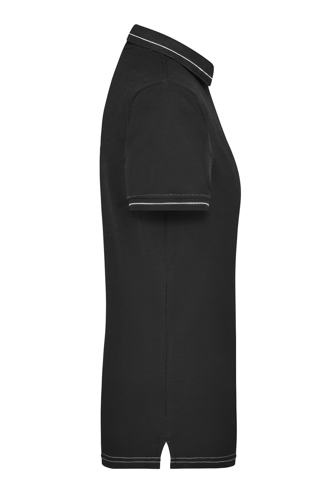 Poloshirt Damen Weiß/Schwarz – Ladies' Elastic Polo, Detailansicht