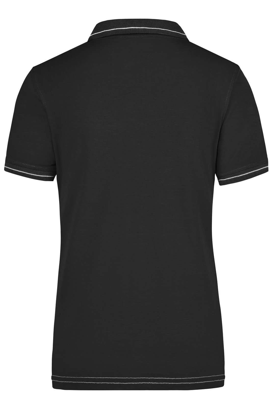 Poloshirt Damen Weiß/Schwarz – Ladies' Elastic Polo, Detailansicht