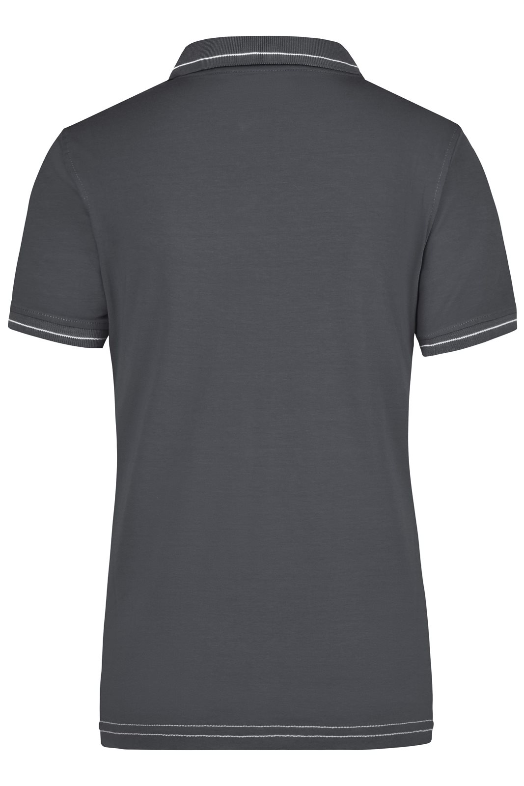 Poloshirt Damen Grau/Weiß – Ladies' Elastic Polo, Detailansicht
