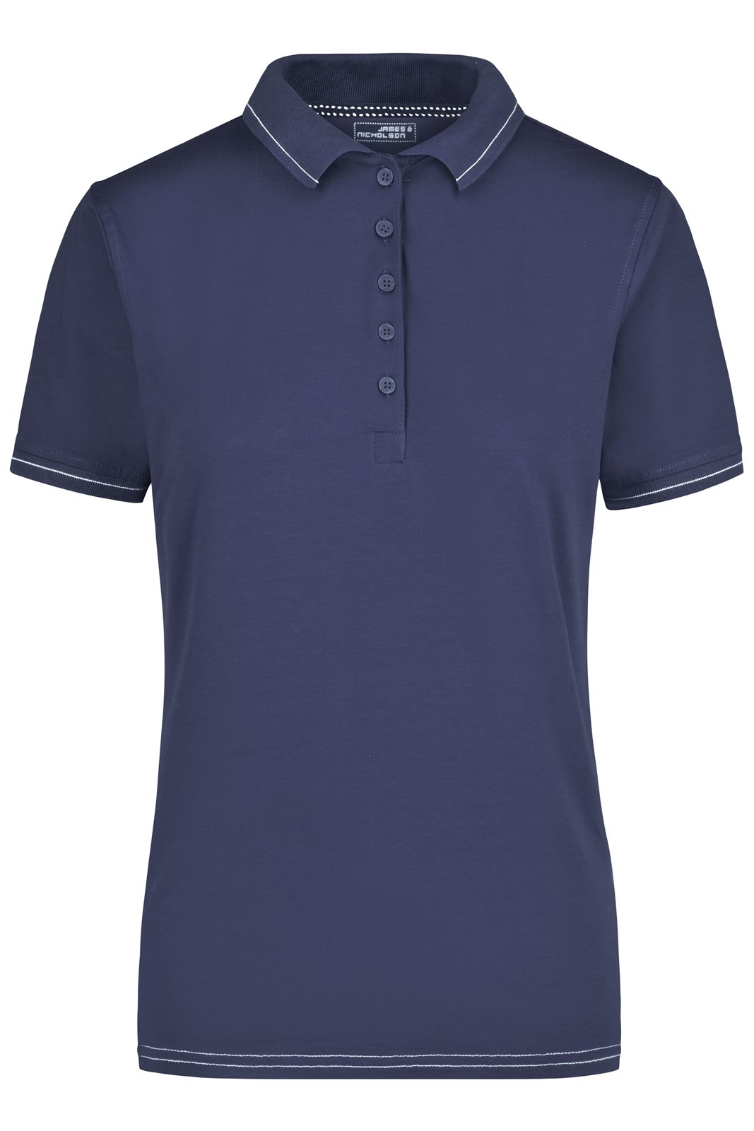Poloshirt Damen Weiß/Blau – Ladies' Elastic Polo