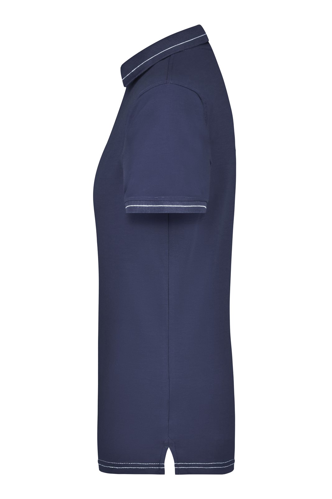 Poloshirt Damen Weiß/Blau – Ladies' Elastic Polo, Detailansicht