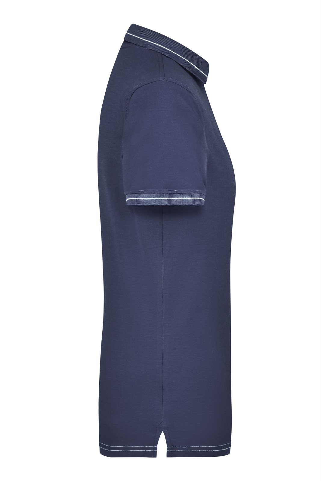 Poloshirt Damen Weiß/Blau – Ladies' Elastic Polo, Detailansicht