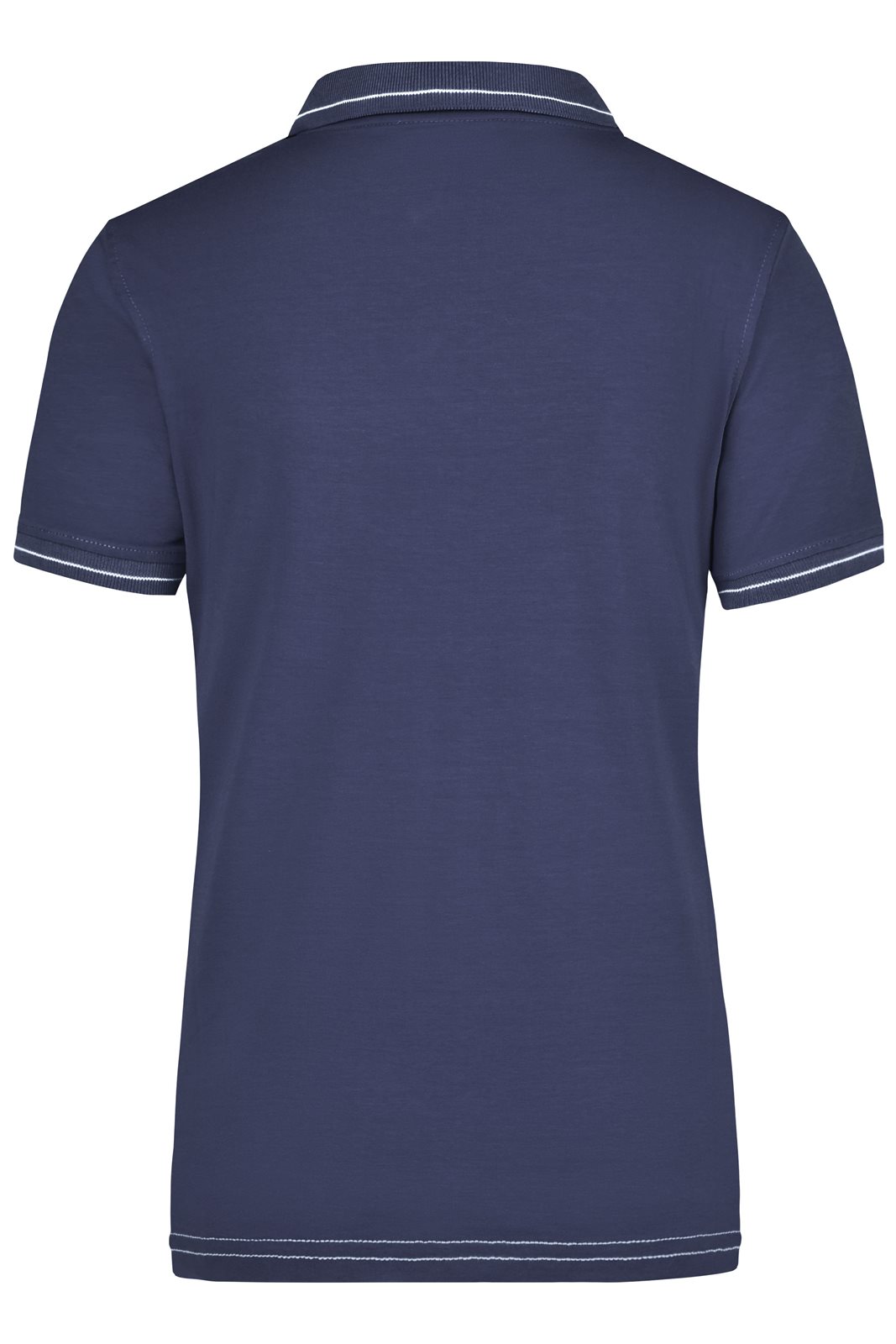 Poloshirt Damen Weiß/Blau – Ladies' Elastic Polo, Detailansicht