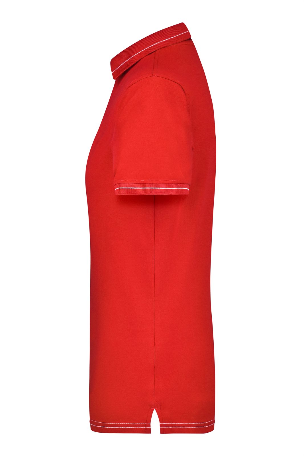 Poloshirt Damen Weiß/Rot – Ladies' Elastic Polo, Detailansicht