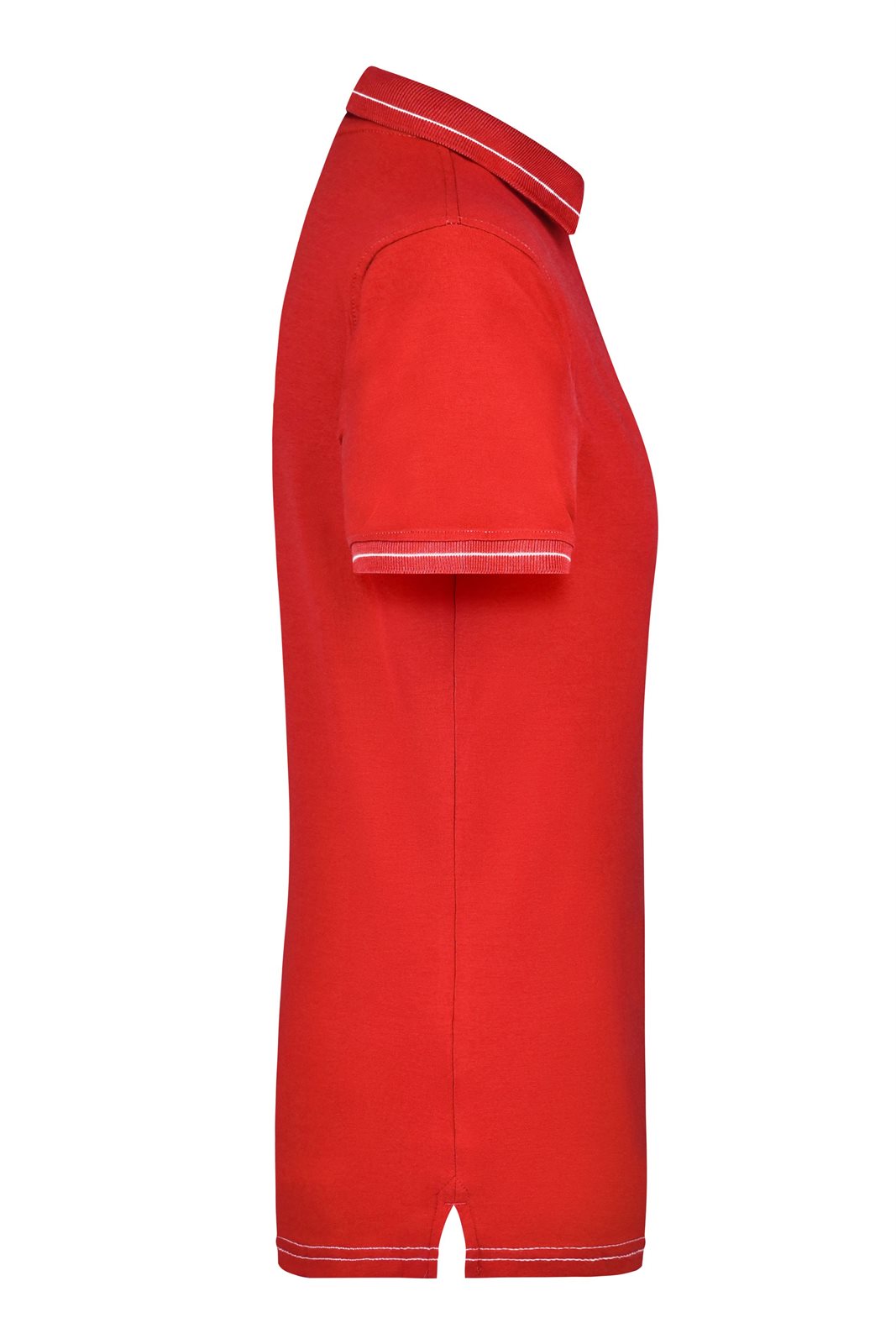 Poloshirt Damen Weiß/Rot – Ladies' Elastic Polo, Detailansicht