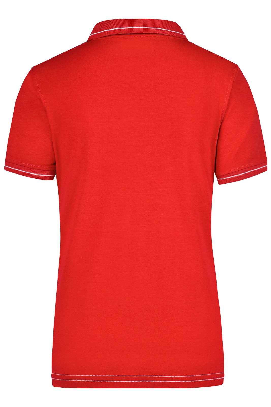 Poloshirt Damen Weiß/Rot – Ladies' Elastic Polo, Detailansicht