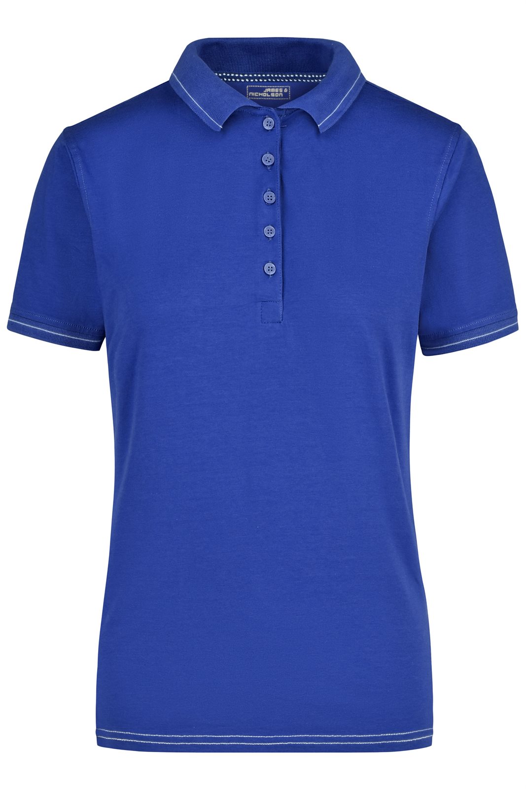 Poloshirt Damen Weiß/Blau – Ladies' Elastic Polo