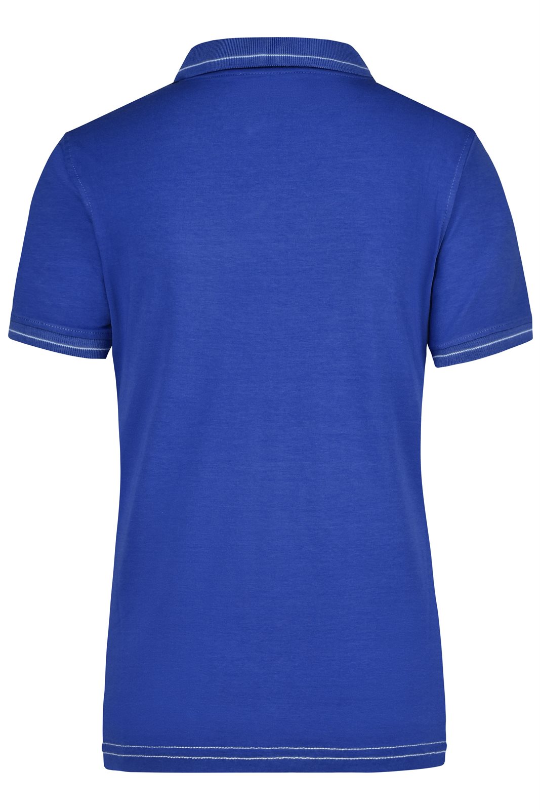 Poloshirt Damen Weiß/Blau – Ladies' Elastic Polo, Detailansicht