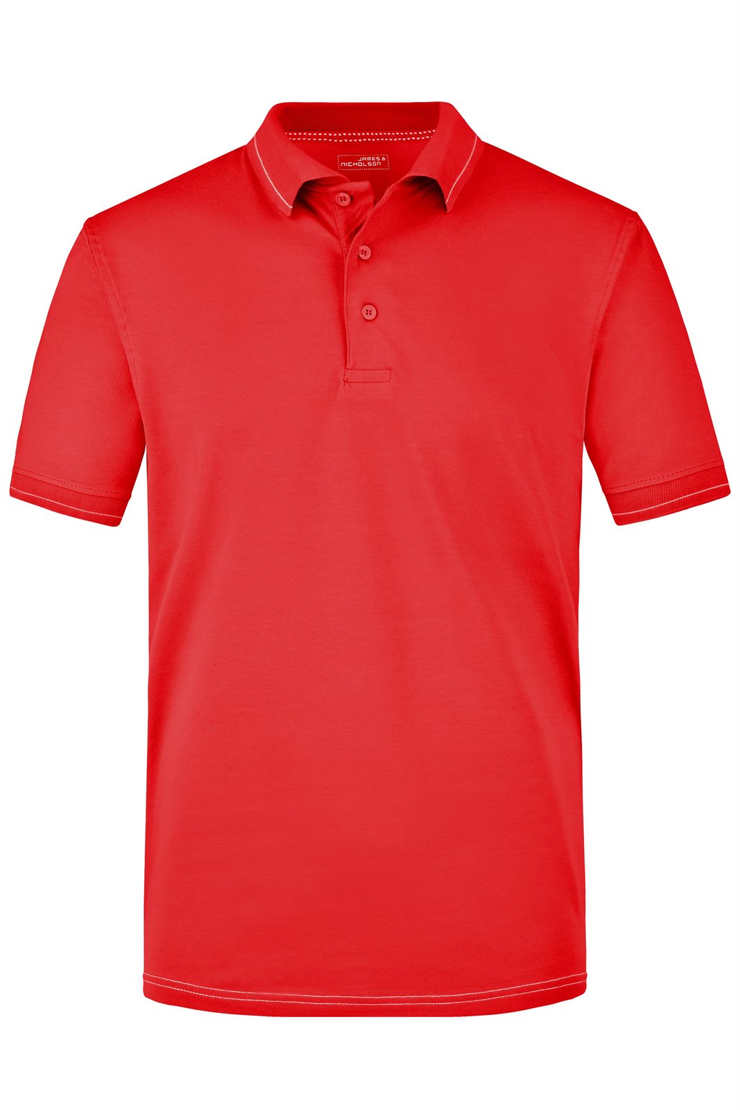 Poloshirt Herren Weiß/Rot – Men's Elastic Polo