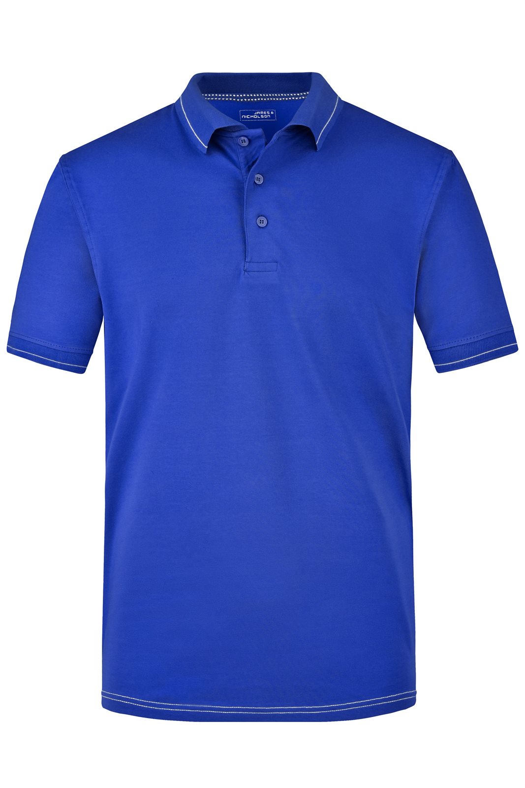 Poloshirt Herren Weiß/Blau – Men's Elastic Polo