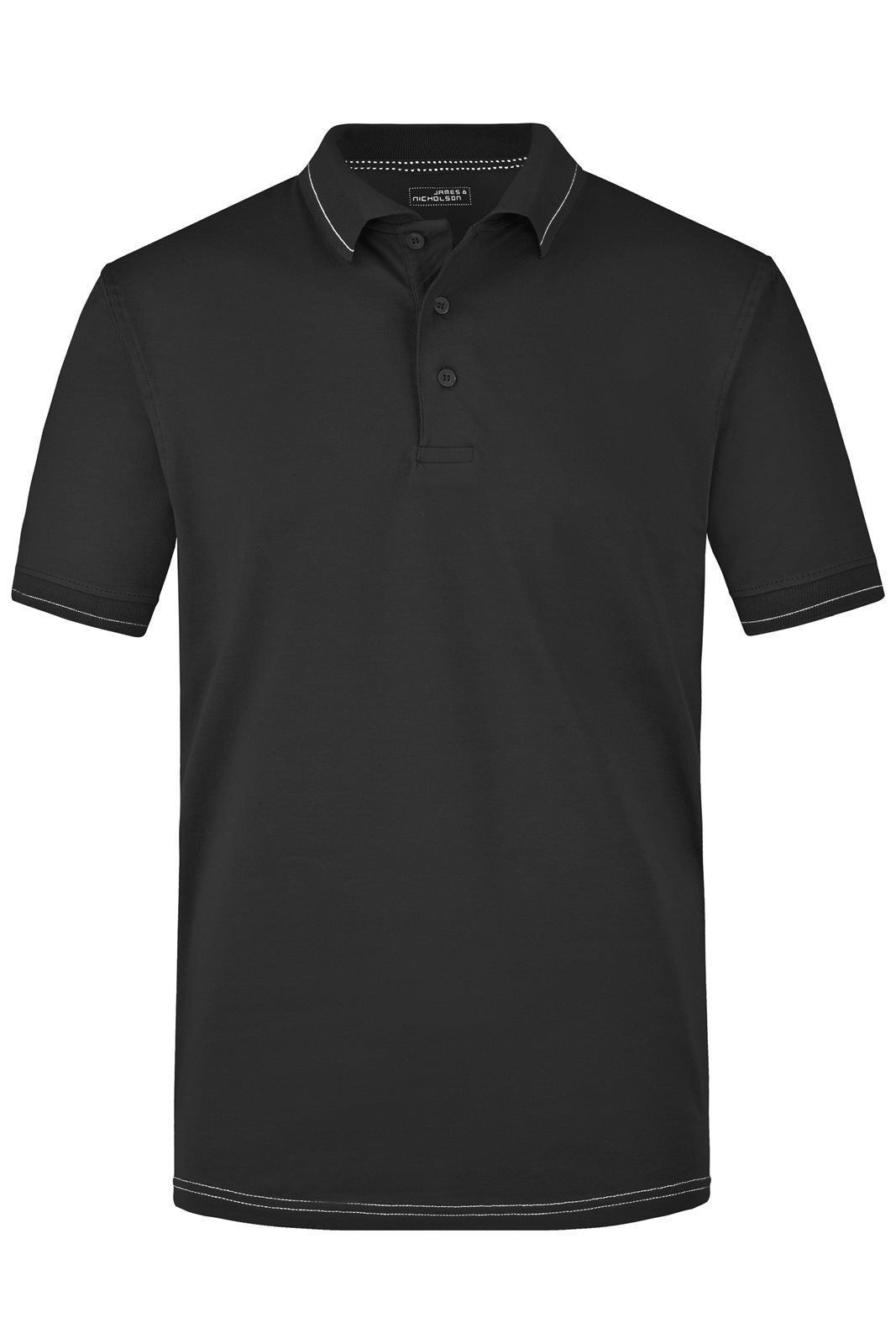 Poloshirt Herren Weiß/Schwarz – Men's Elastic Polo