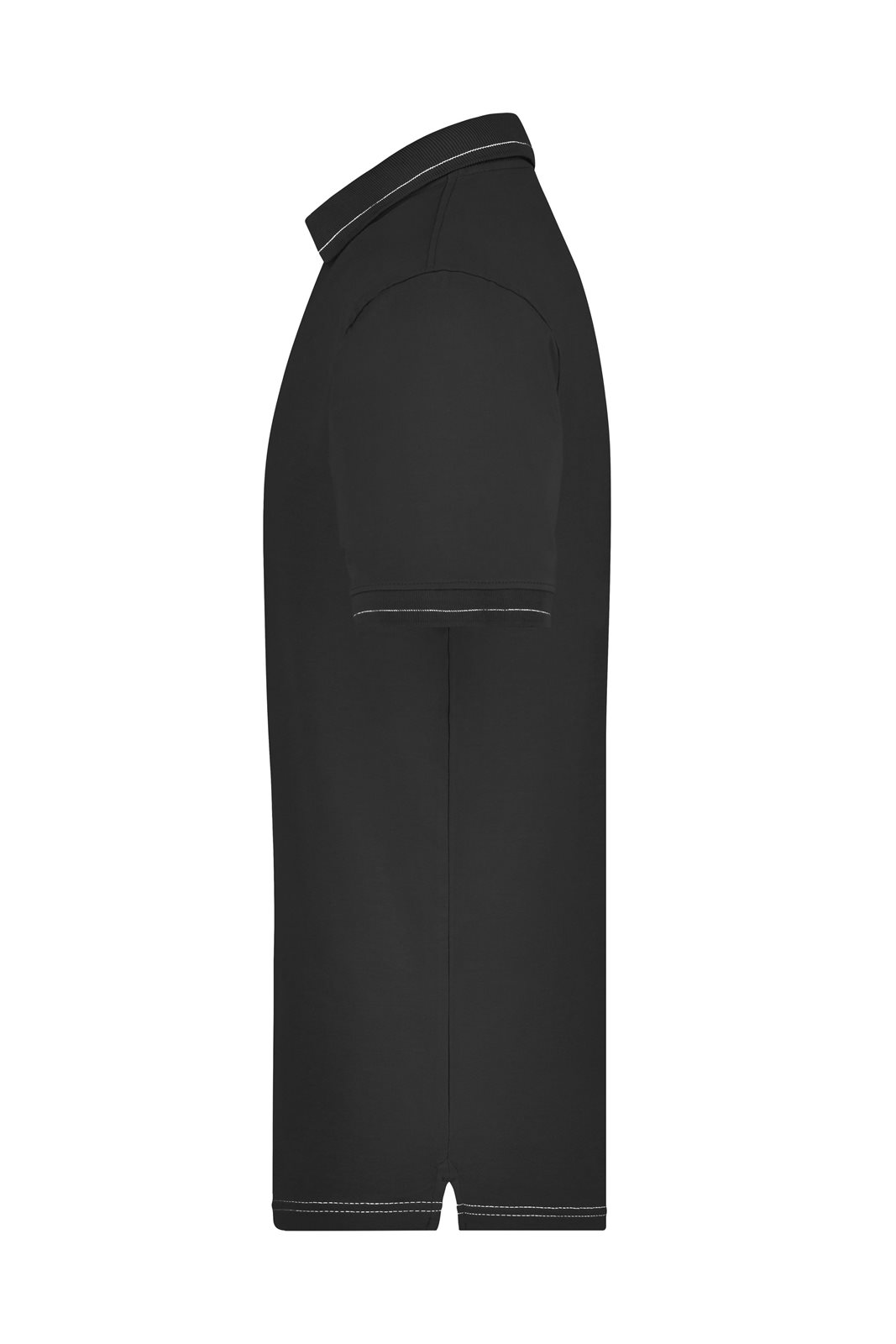 Poloshirt Herren Weiß/Schwarz – Men's Elastic Polo, Detailansicht