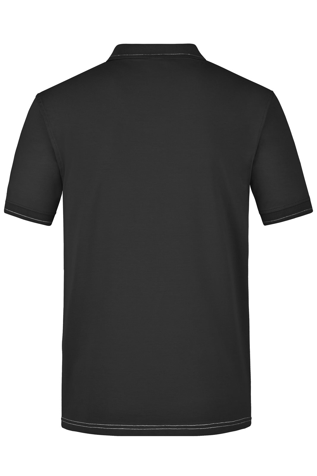Poloshirt Herren Weiß/Schwarz – Men's Elastic Polo, Detailansicht
