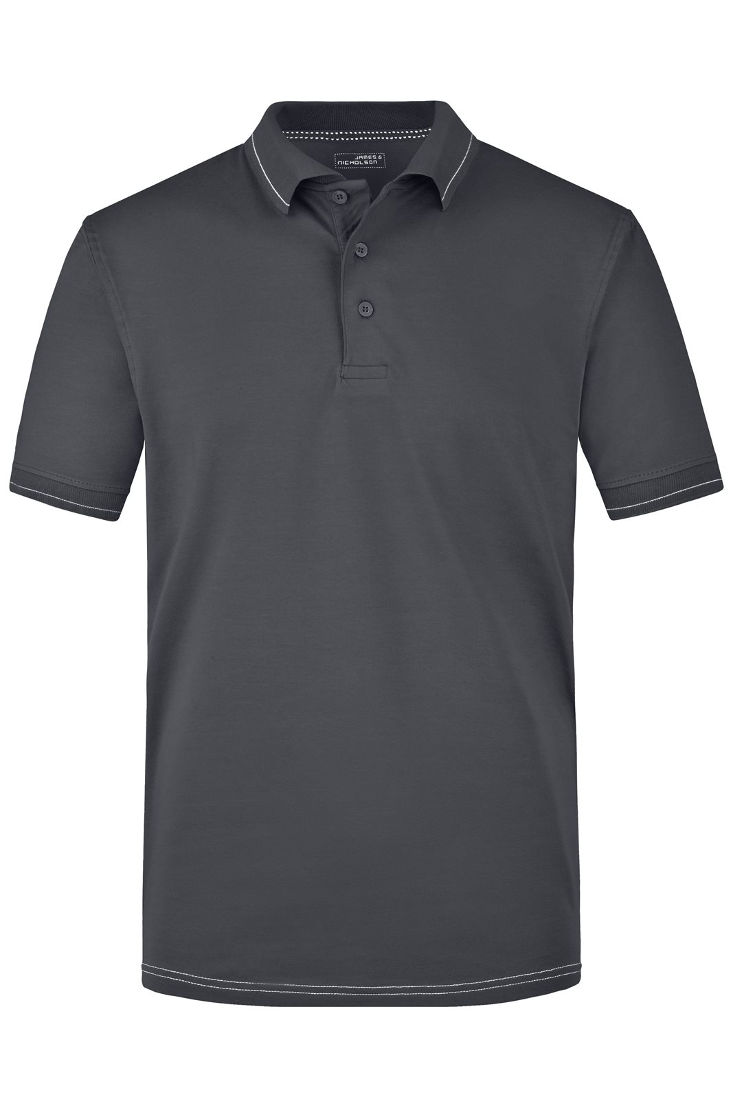 Poloshirt Herren Grau/Weiß – Men's Elastic Polo