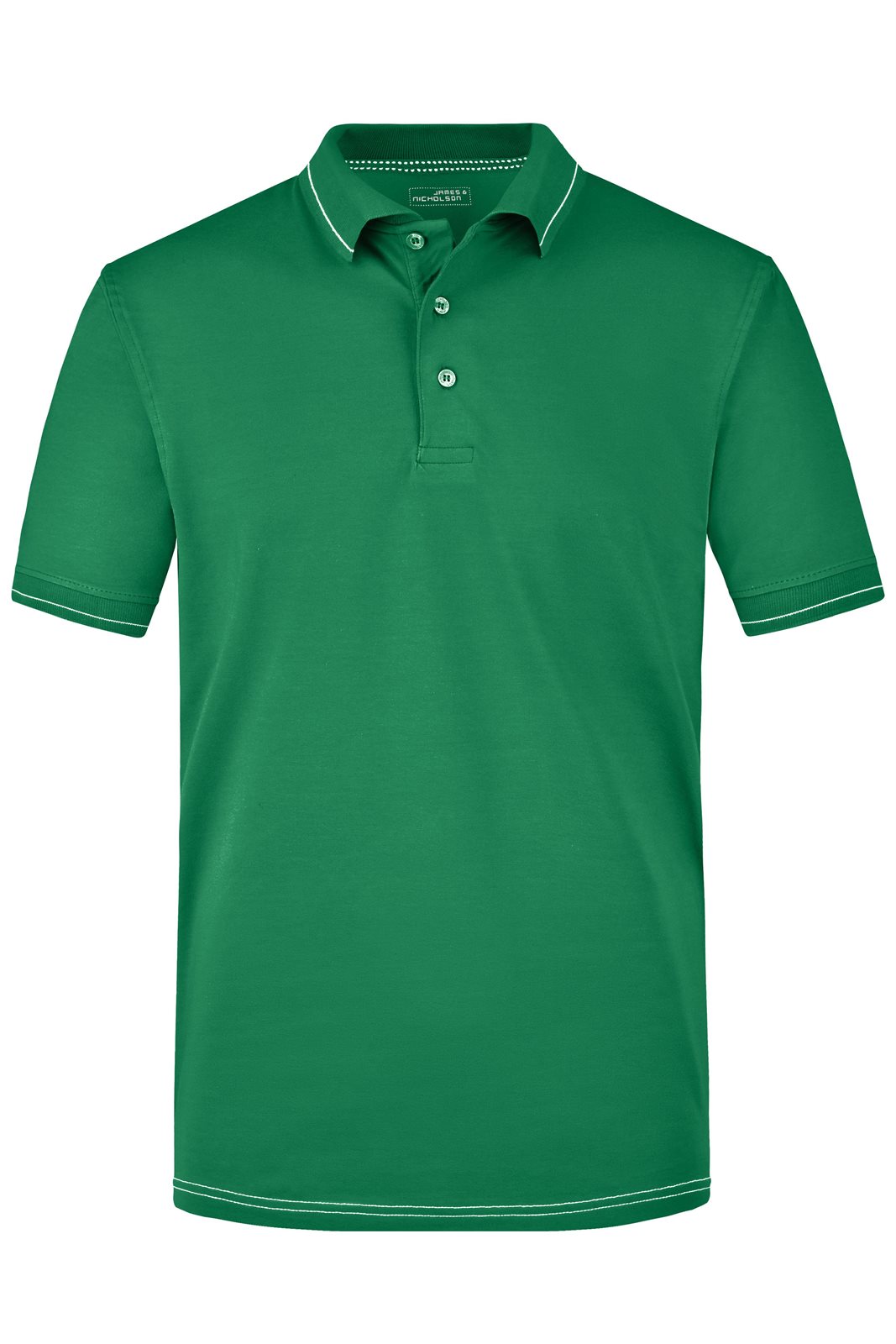 Poloshirt Herren Weiß/Grün – Men's Elastic Polo