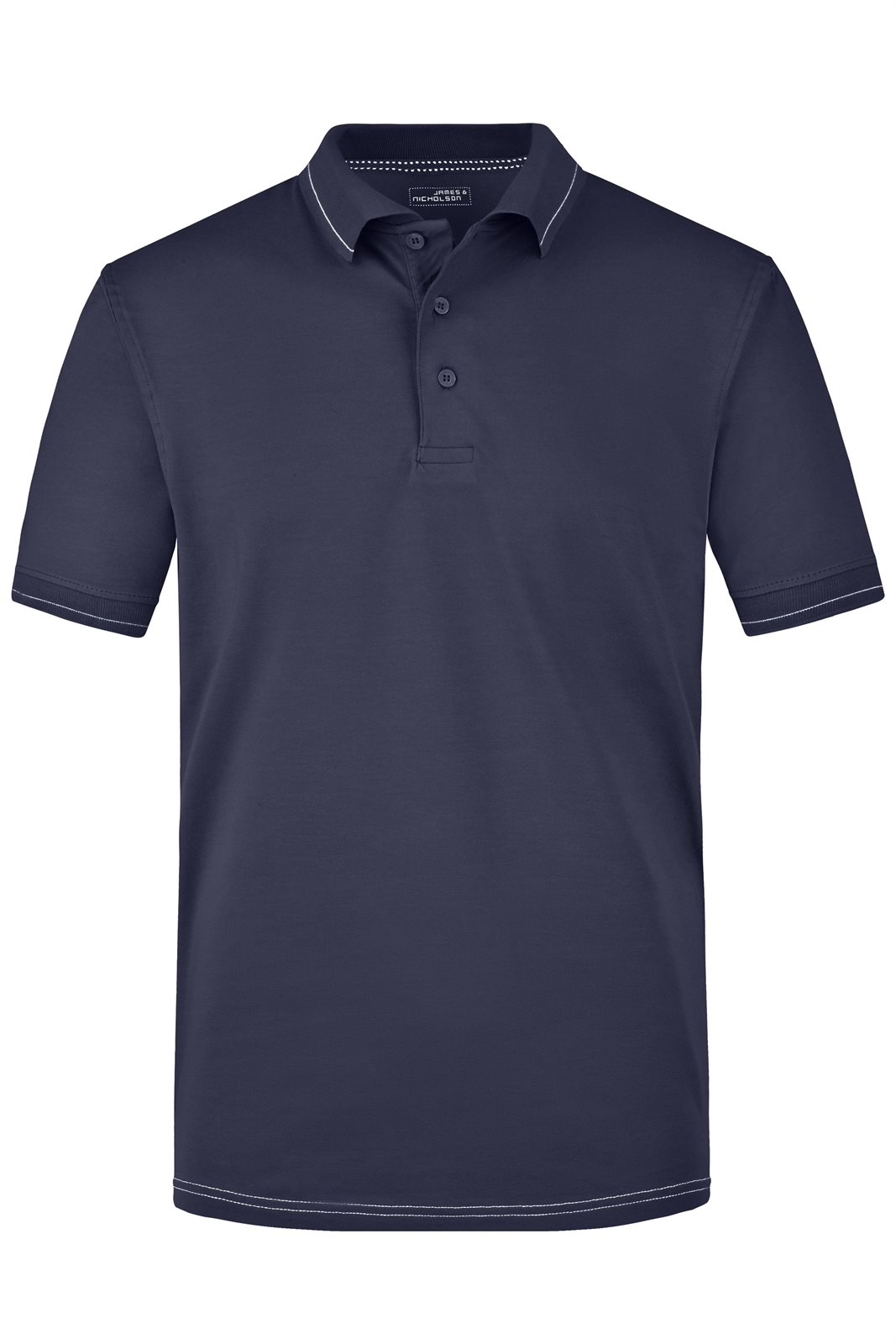 Poloshirt Herren Weiß/Blau – Men's Elastic Polo