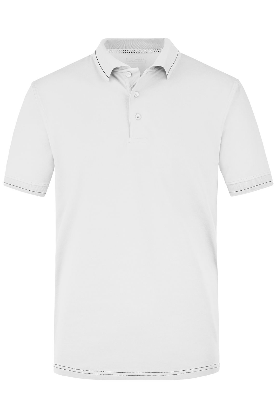 Poloshirt Herren Weiß/Schwarz – Men's Elastic Polo