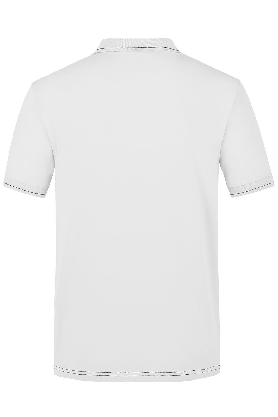 Poloshirt Herren Weiß/Schwarz – Men's Elastic Polo, Detailansicht