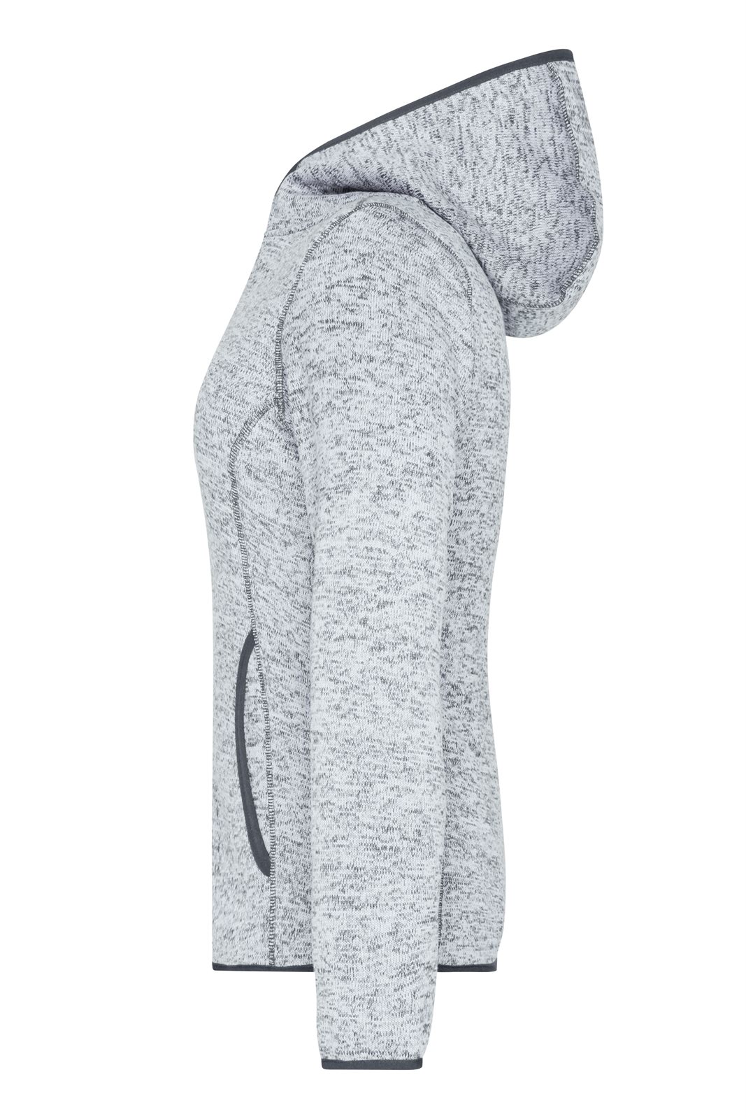 Jacke Damen Grau – Ladies' Knitted Fleece Hoody, Detailansicht