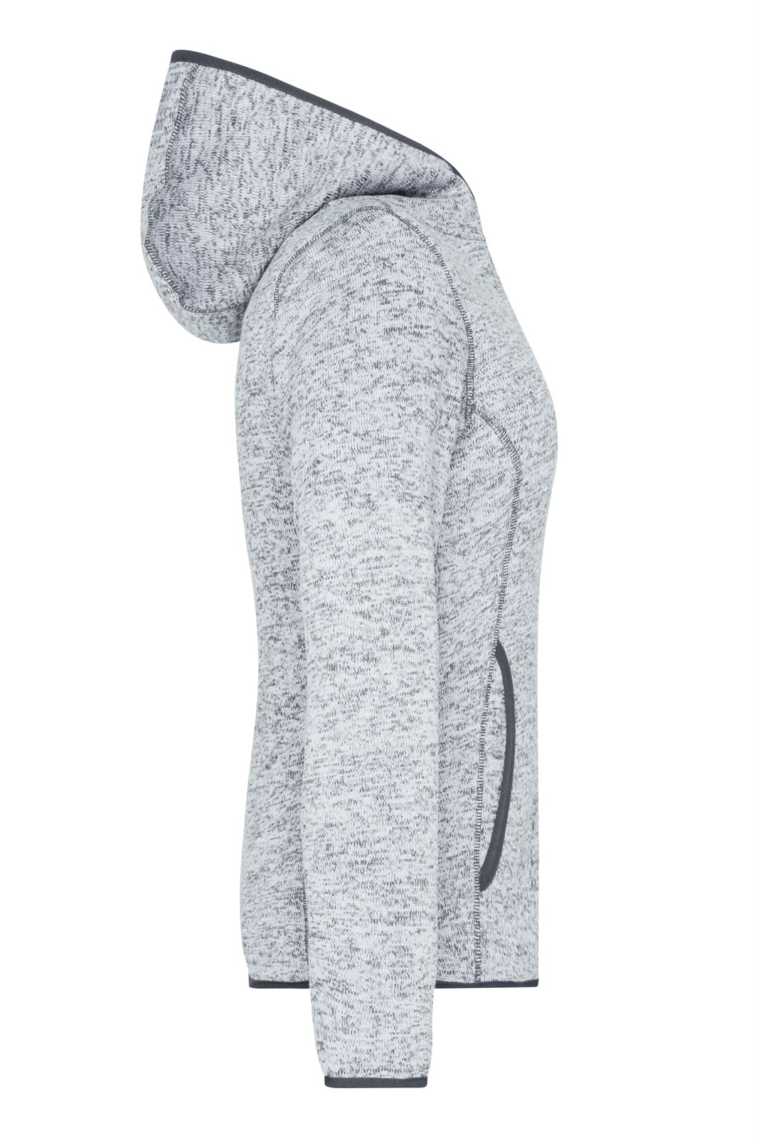 Jacke Damen Grau – Ladies' Knitted Fleece Hoody, Detailansicht