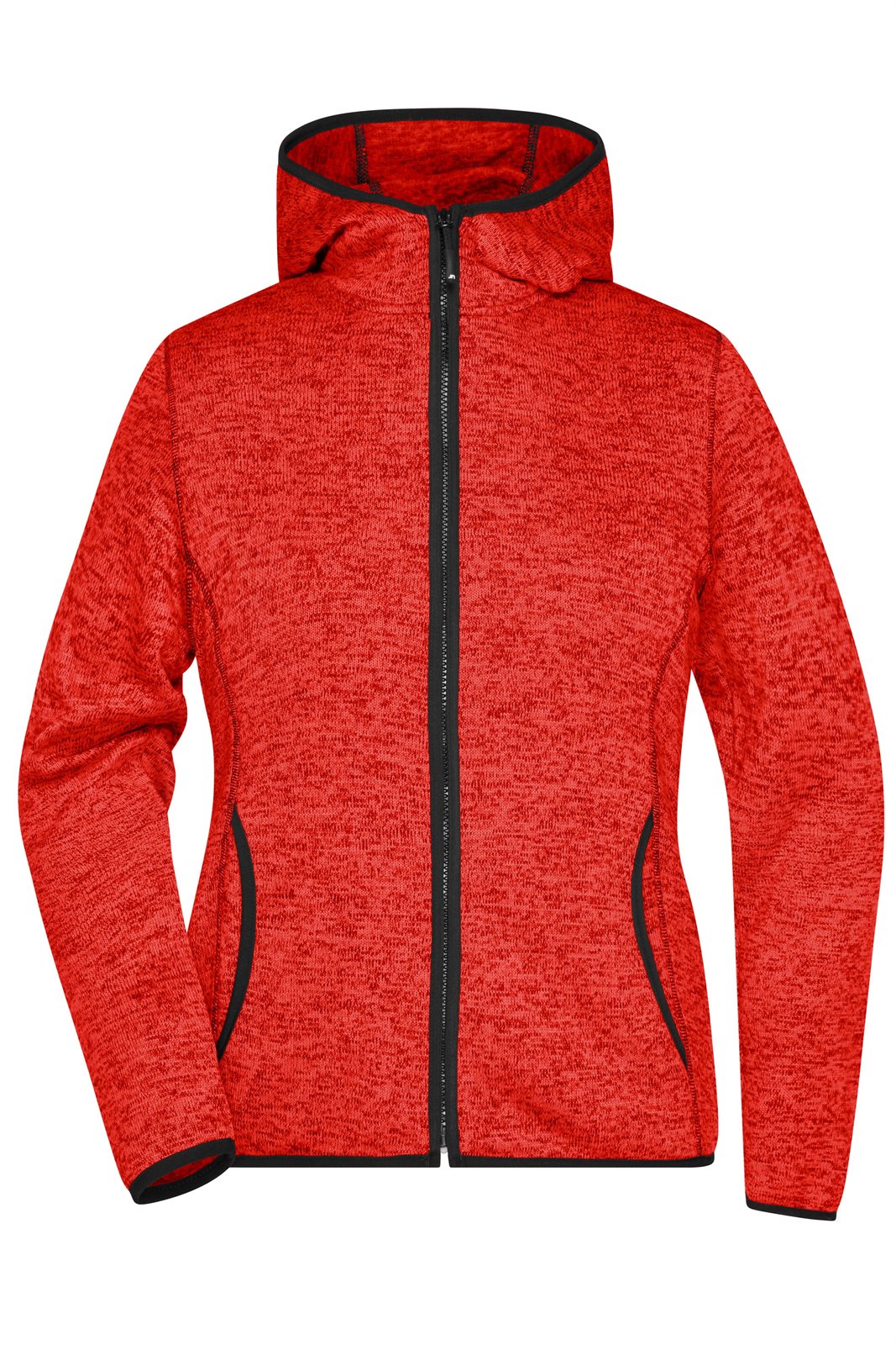 Jacke Damen Rot/Schwarz – Ladies' Knitted Fleece Hoody