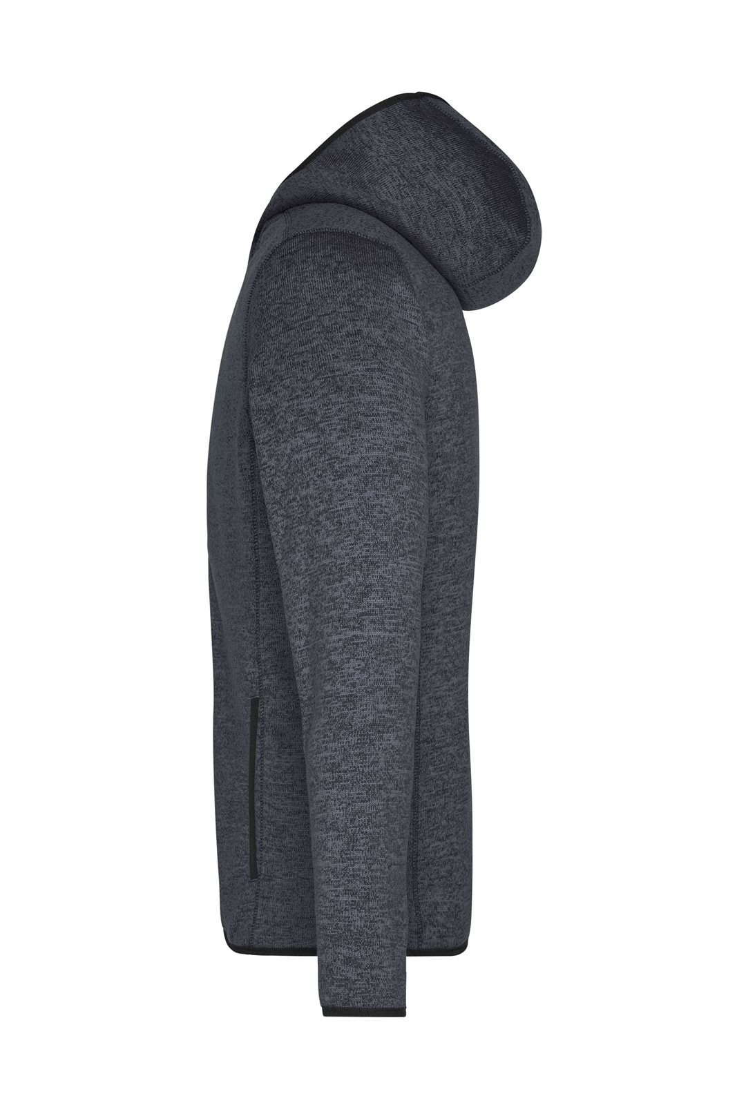 Jacke Herren Grau/Schwarz – Men's Knitted Fleece Hoody, Detailansicht