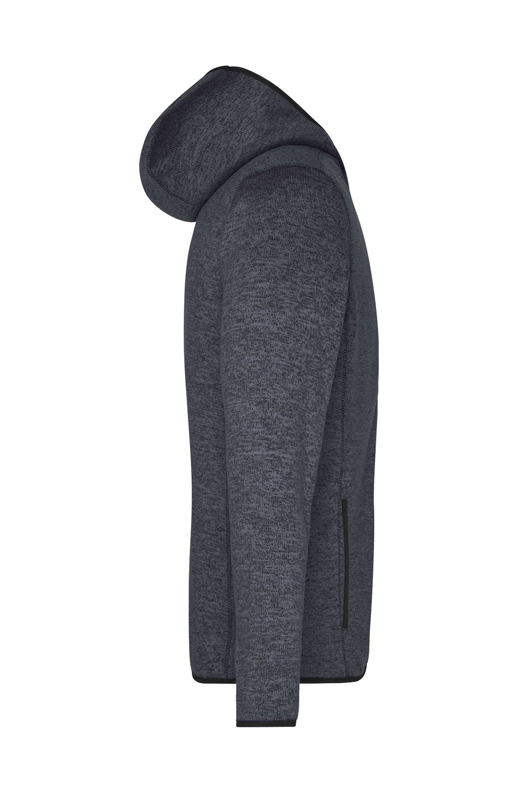 Jacke Herren Grau/Schwarz – Men's Knitted Fleece Hoody, Detailansicht