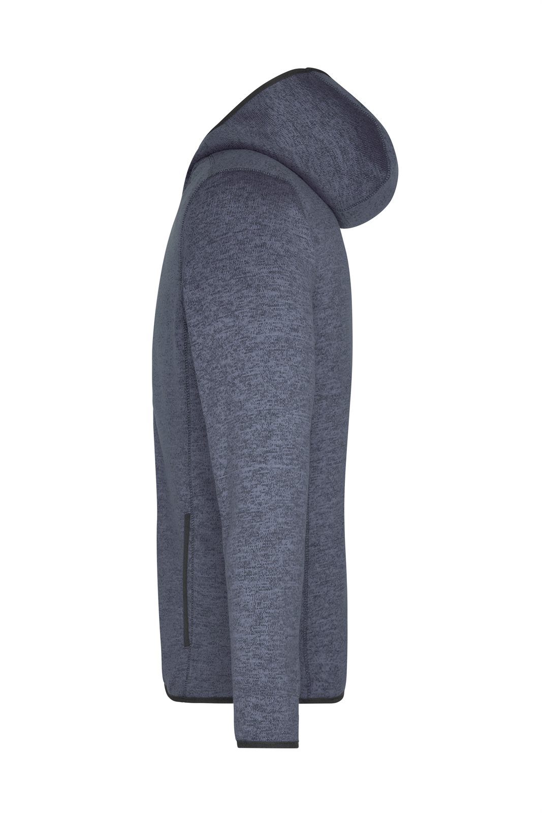 Jacke Herren Schwarz/Blau – Men's Knitted Fleece Hoody, Detailansicht