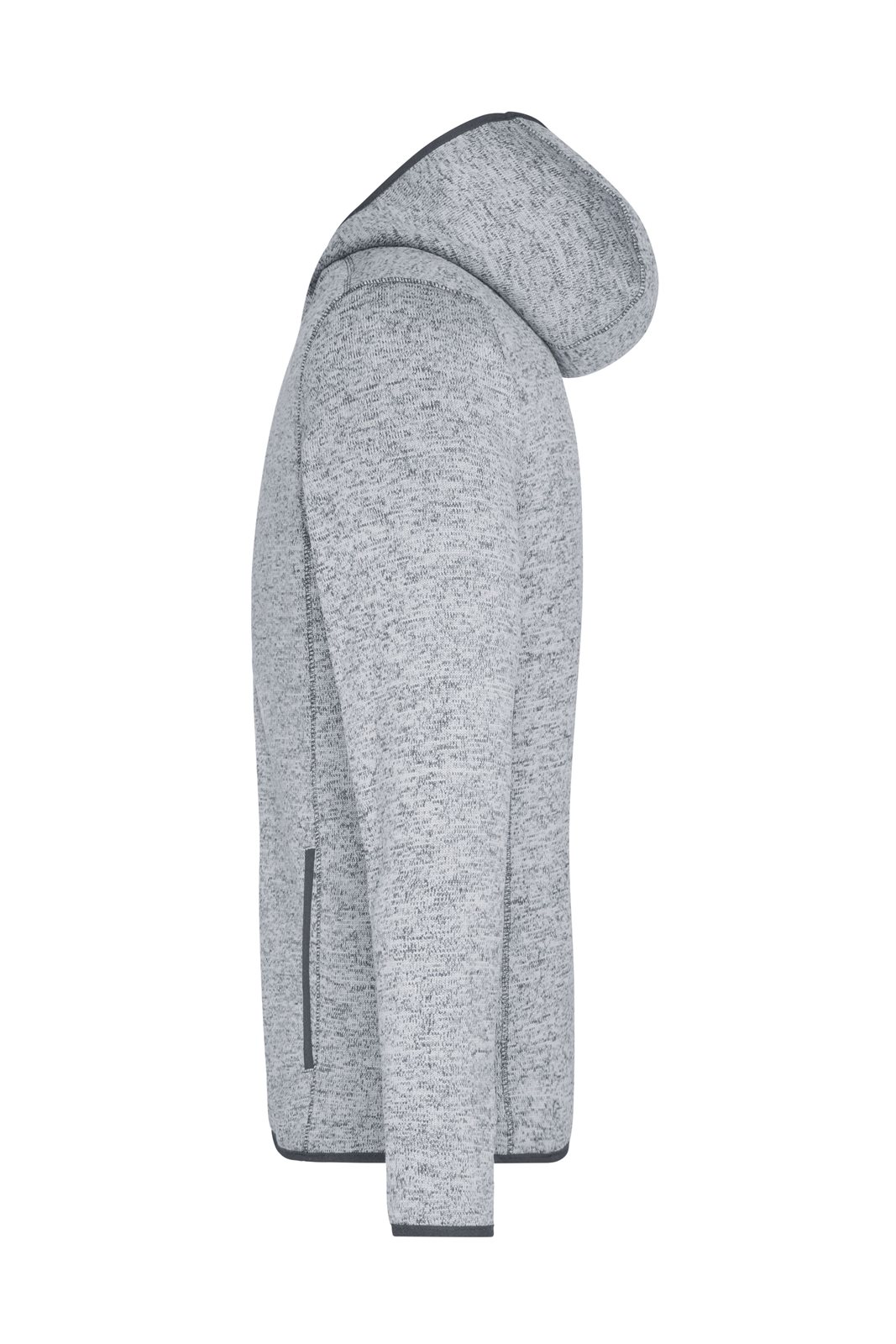 Jacke Herren Grau – Men's Knitted Fleece Hoody, Detailansicht