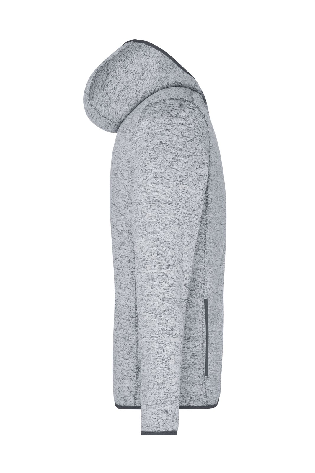 Jacke Herren Grau – Men's Knitted Fleece Hoody, Detailansicht