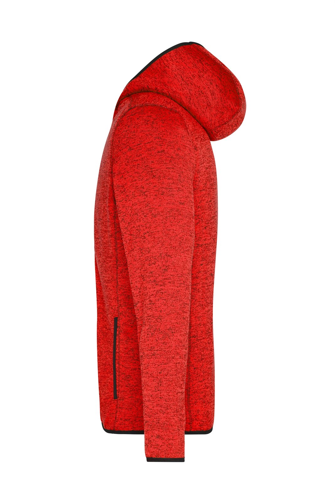 Jacke Herren Rot/Schwarz – Men's Knitted Fleece Hoody, Detailansicht