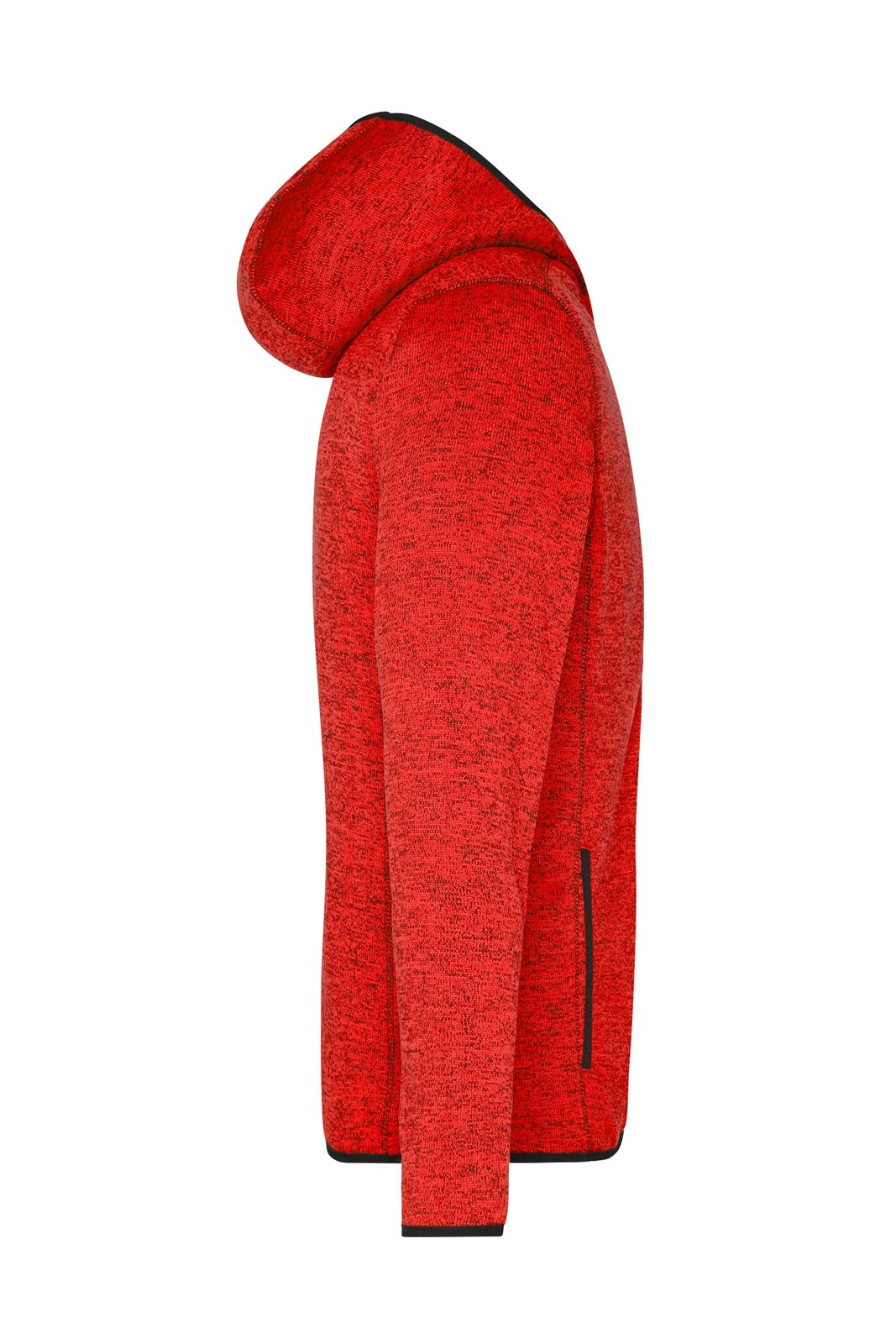 Jacke Herren Rot/Schwarz – Men's Knitted Fleece Hoody, Detailansicht