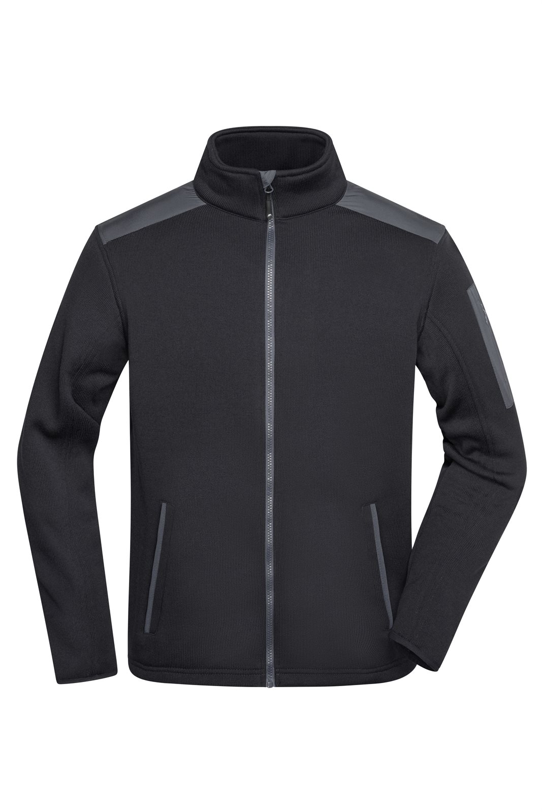 Jacke Herren Schwarz/Grau – Men's Knitted Fleece Jacket