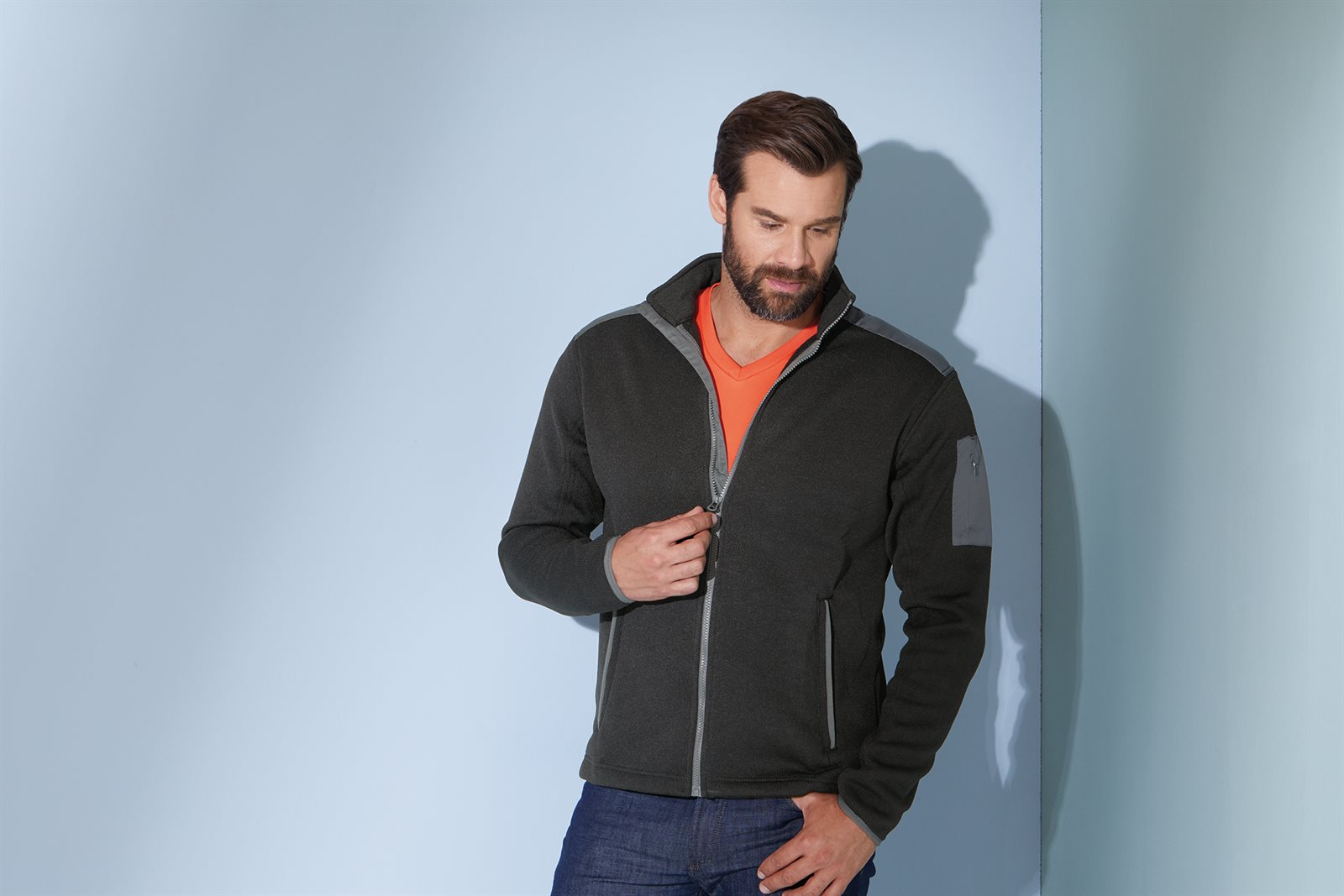 Jacke Herren – Men's Knitted Fleece Jacket, Detailansicht